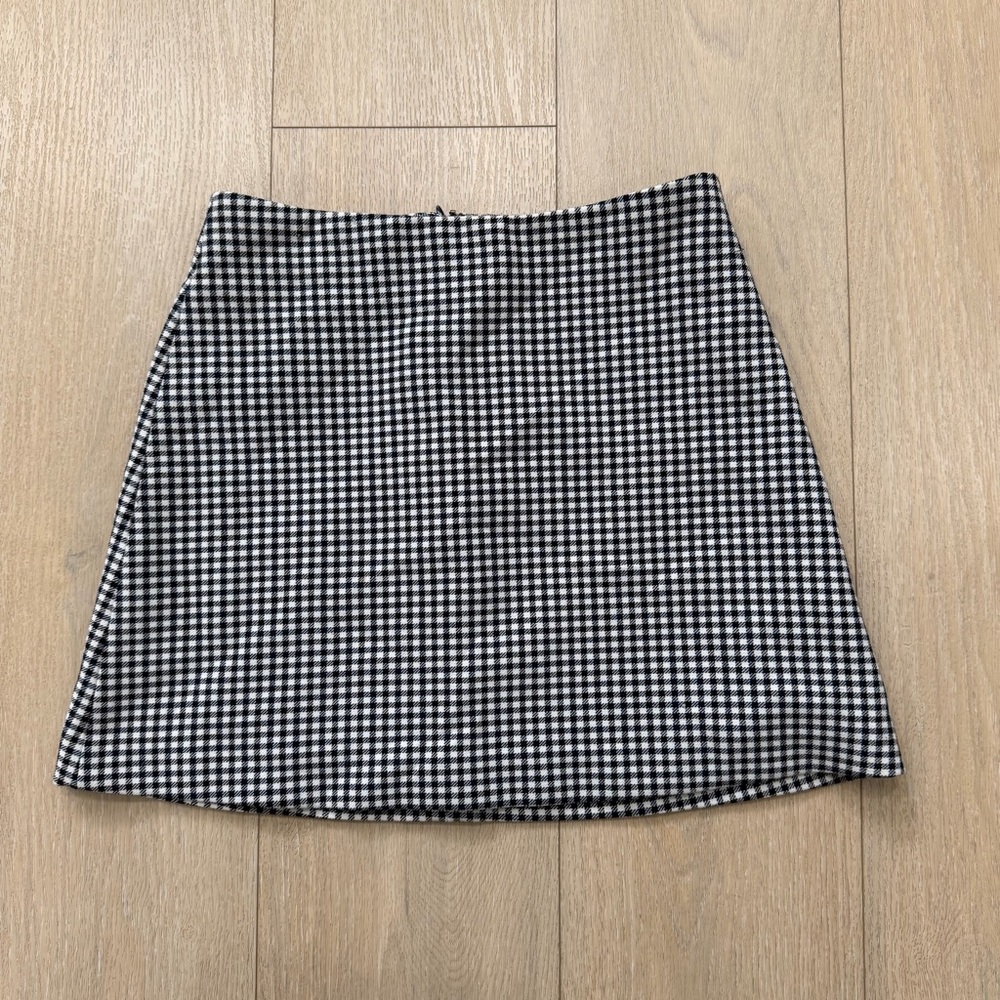 Wilfred Black and White Gingham Mini Skirt